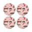 Sous-verres ronds en cuir Exotix Flamingo Vegan-119015118