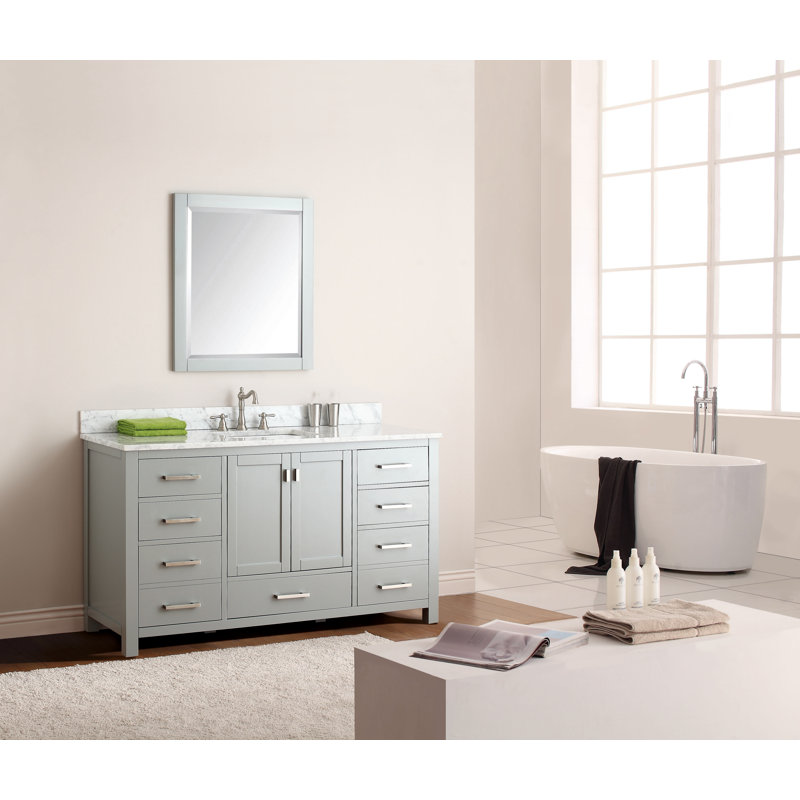 Souther 60" Single Bathroom Vanity Base Only, Chilled Grey