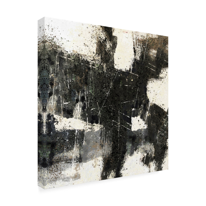 Jayciana, impression abstraite en noir et blanc sur toile par Marta Wiley, impression, H 18 po x l 18 po x P 2 po