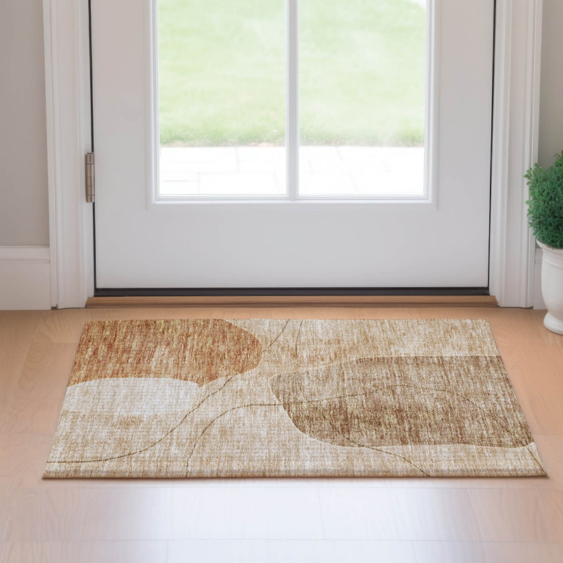 Premium Machine Washable Prisco Paprika Rug, Rectangle 1'8" x 2'6"