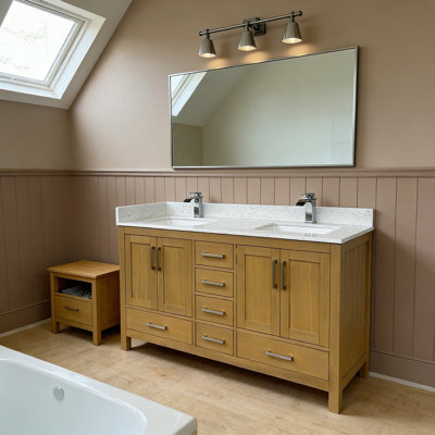 60" Bathroom Vanity with double basins Sink