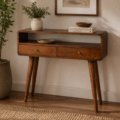 Console en bois massif 35,43 po Desolina
