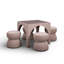 Ensemble de table de jeu et repose-pieds en chenille rose clair Tomlin-349874909