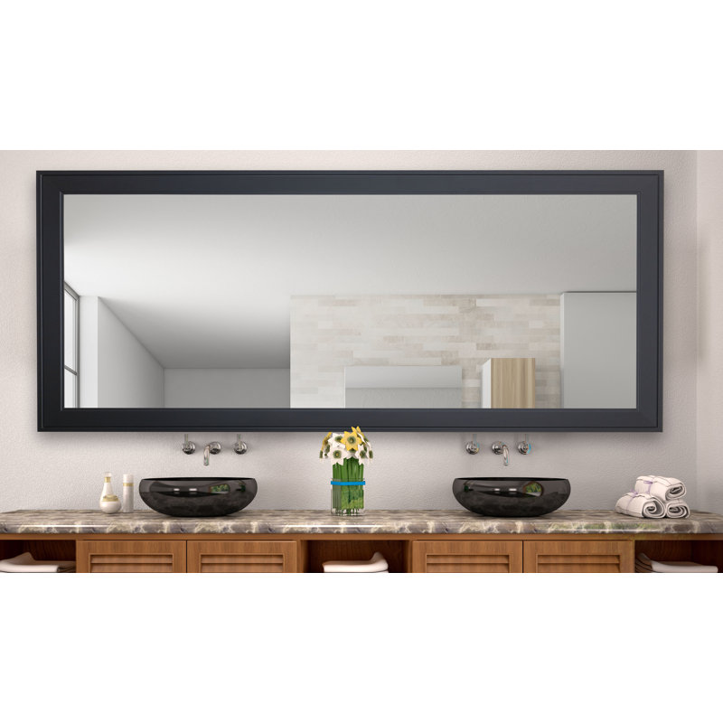 Bovee Engineered Wood Flat Wall Mirror, Black, 31.5" x 59.5"