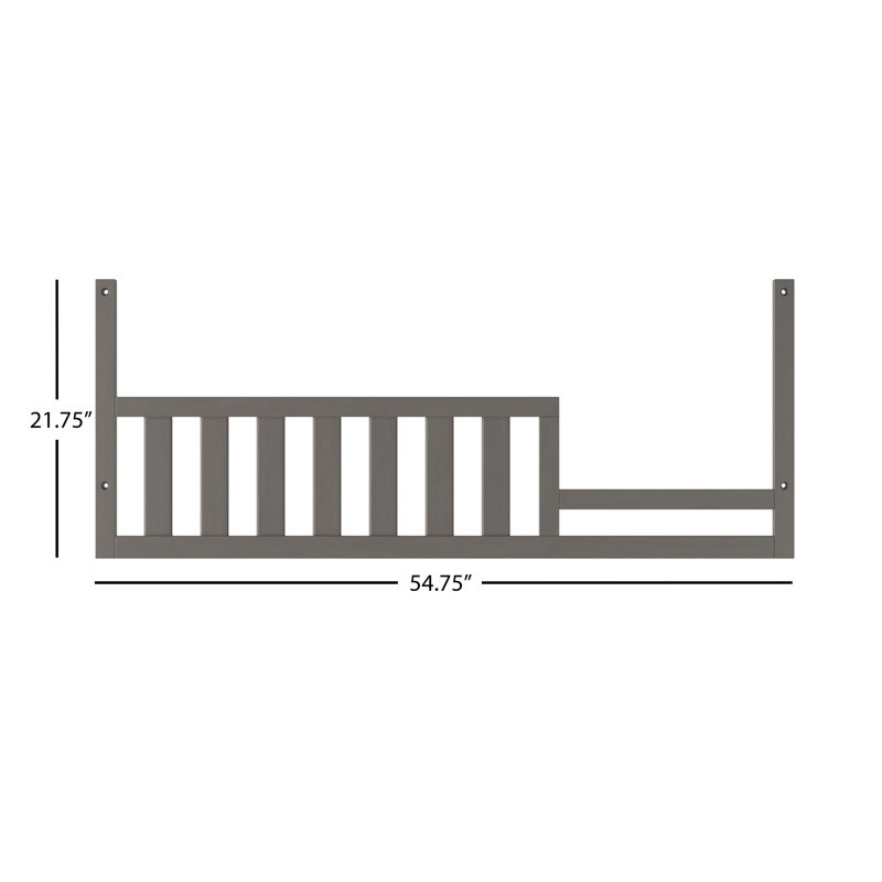 Gray Pine Toddler Guard Rail for Crib Conversion