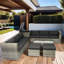 Patio complet - 8 pièces d'extérieur avec coussins, boîte de rangement, protection, fabrication de jardin modulaire en tissu respirant, coussins noirs et gris