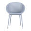 Table blanche de 55 pouces avec 4 chaises longues bleues, durable, résistante aux intempéries, facile à assembler, pieds en caoutchouc antidérapants, polyvalente pour les espaces modernes et dotée de 4 chaises longues pour une utilisation intérieure / extérieure, toutes saisons