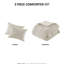 Édredon 3 pièces en coton - Double / Grand motif géométrique 100% beige