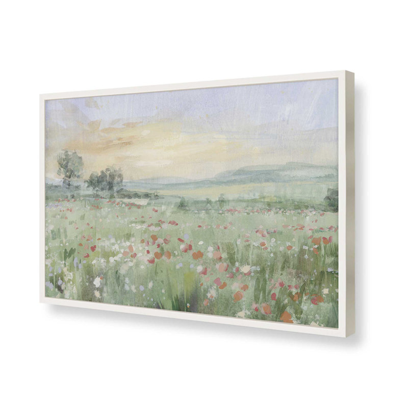 «First Light On The Meadow» par Danhui Nai, reproduction d'art, H 24 po x l 32 po, Blanc