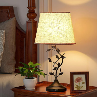  3-way Beige Dimmable Table Lamp With Touch Control Base