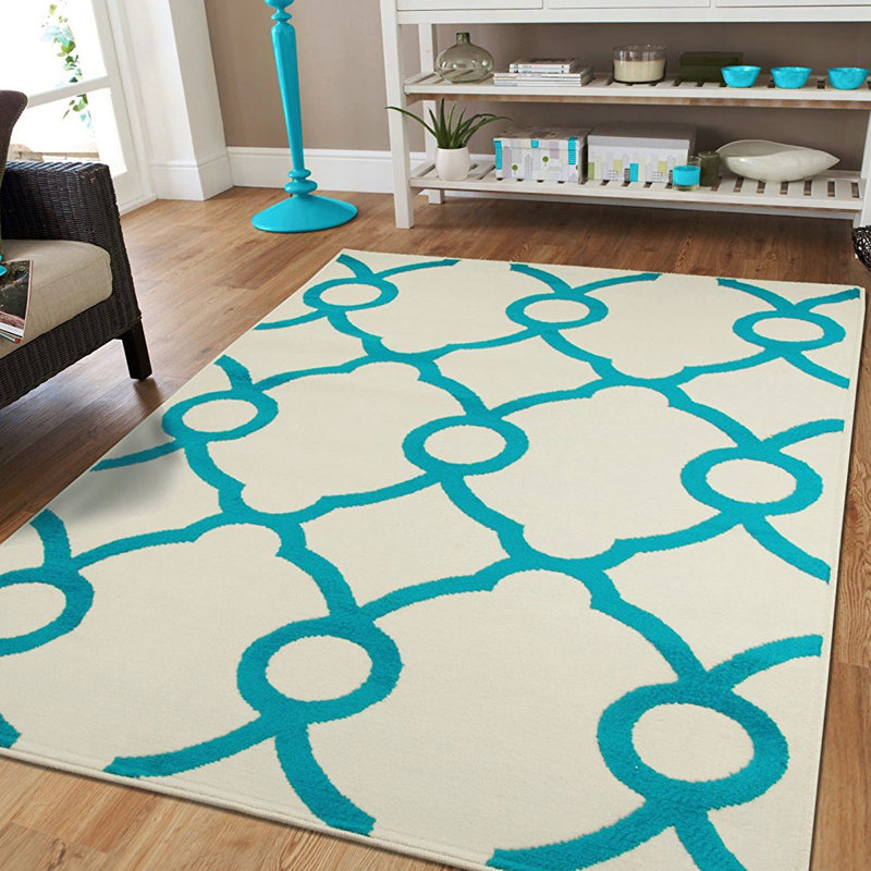 Tapis ivoire intérieur / extérieur Kirt, Rectangle 5 pi 3 po x 7 pi 8 po