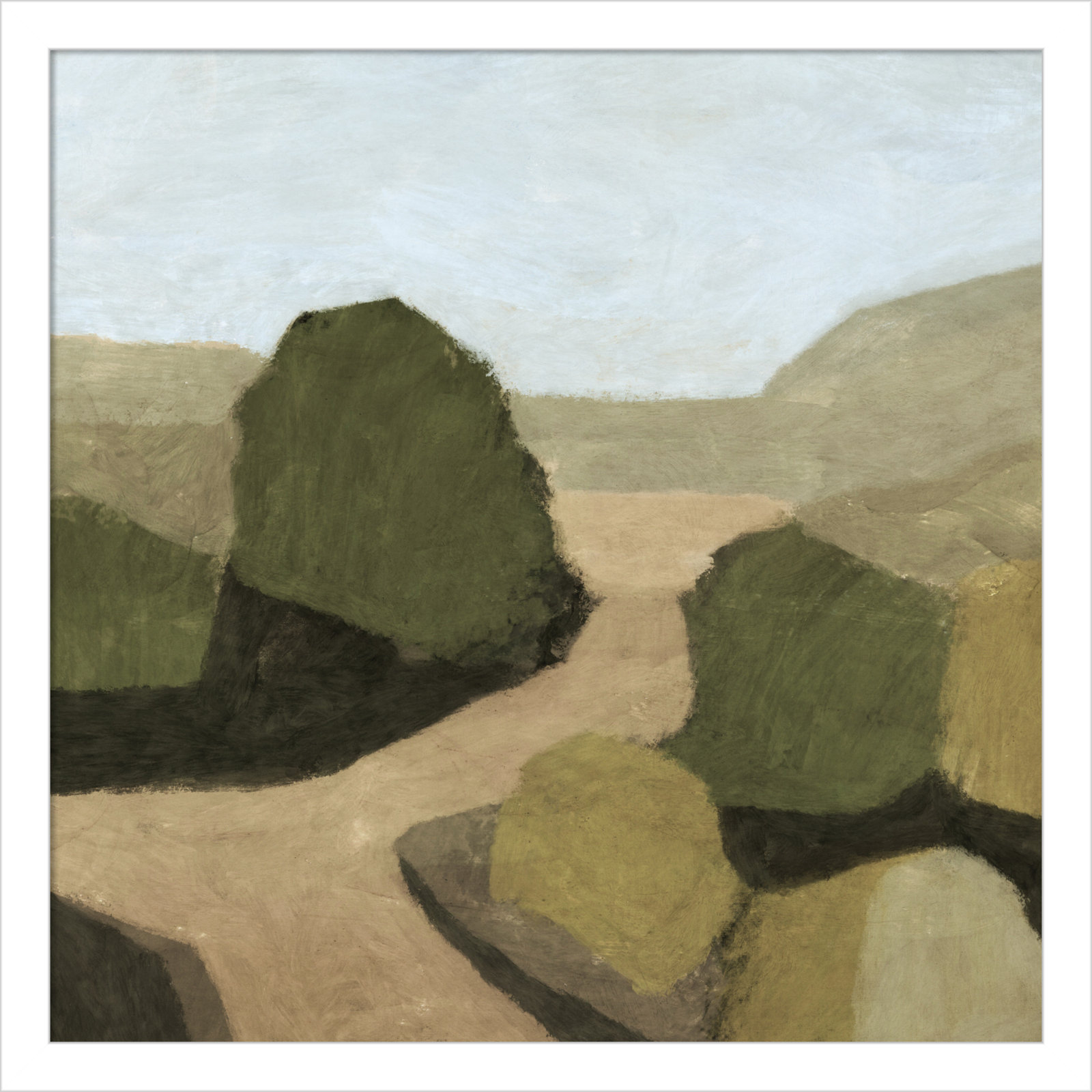Paysage 1 Print by Dan Hobday, White, 17" H x 17" W