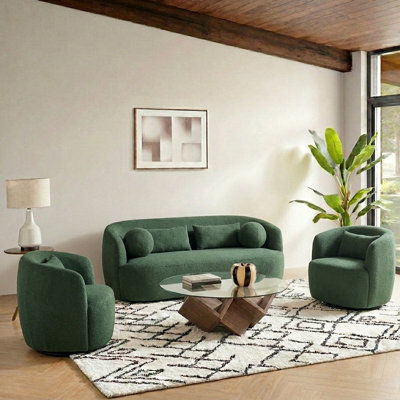 3 - Piece Boucle Living Room Set