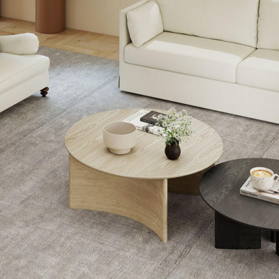 Table basse ronde de 31,5 po avec base courbée