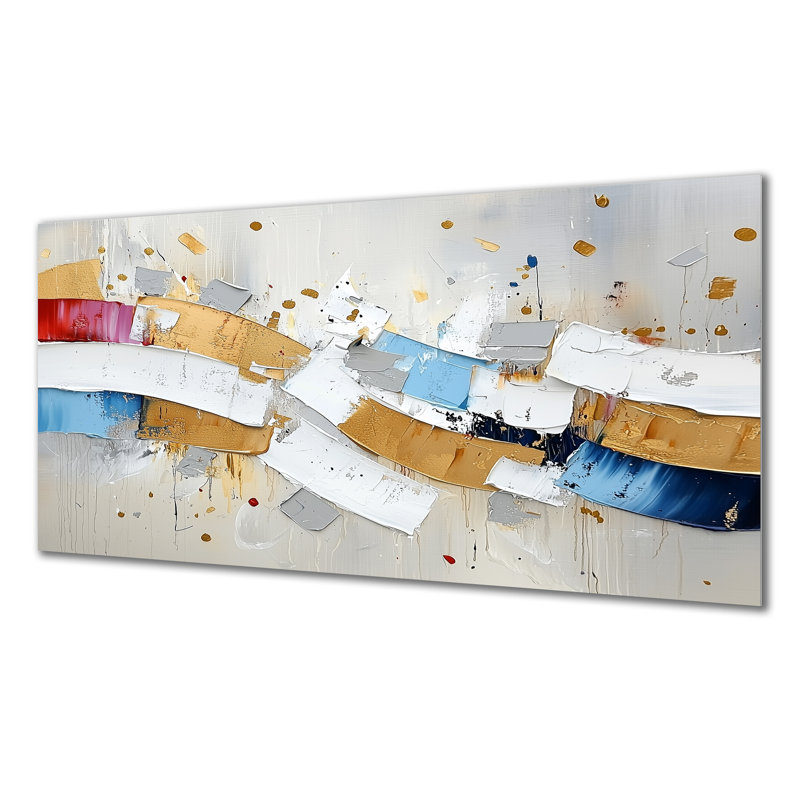 Biomorphism Labyrinth Of Eternity - cubisme abstrait, impression murale en métal, H 28 po x l 60 po