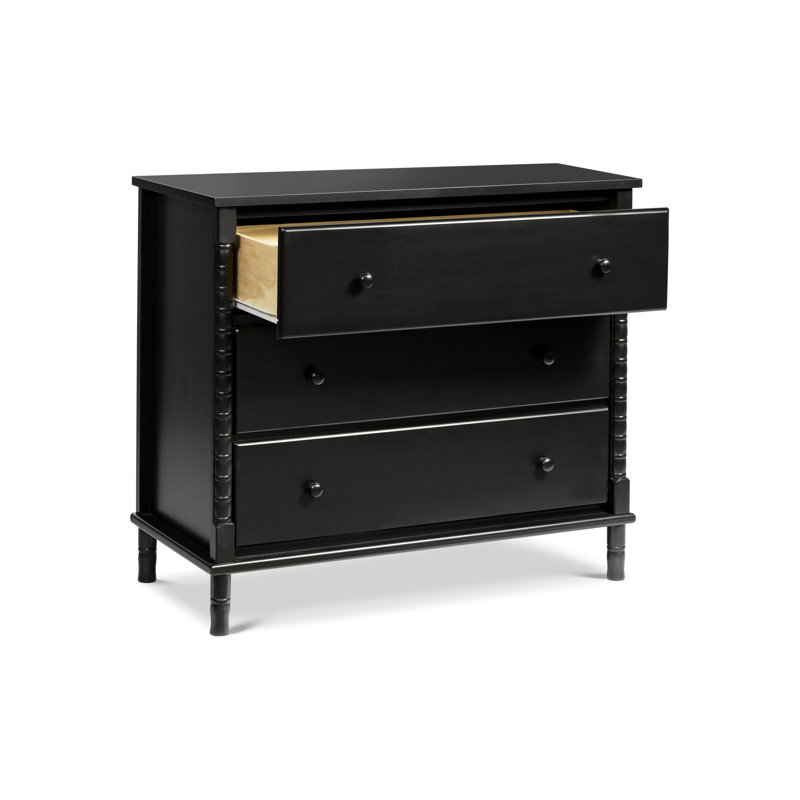 davinci jenny lind 3 drawer changer dresser fog grey Jenny Lind Spindle 3-Drawer Dresser – DaVinci Baby main image 1
