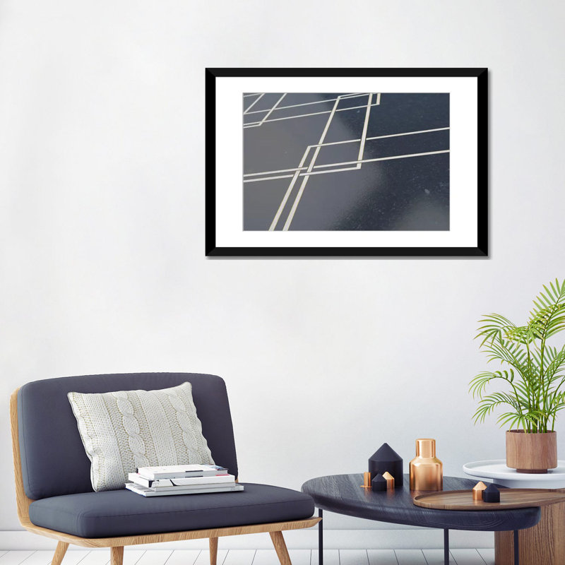 « conceptual surface », impression sur toile, Papier d'art encadré noir, Blanc, H 24 po x l 32 po x P 1 po