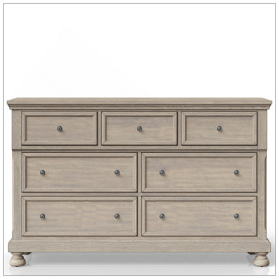 Commode sept tiroirs gris antique
