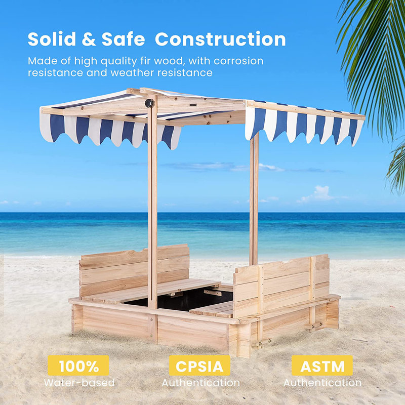 VIVOHOME x Solid Wood Sandbox with Cover