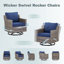 Ensemble de 2 chaises d'extérieur pivotantes avec table d'appoint à plateau en verre, ensemble de meubles 3 pièces-244698935