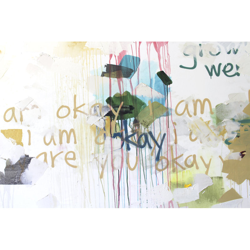 I'm Okay I -  Painting, 81 cm H x 122 cm W, Black Floater Framed