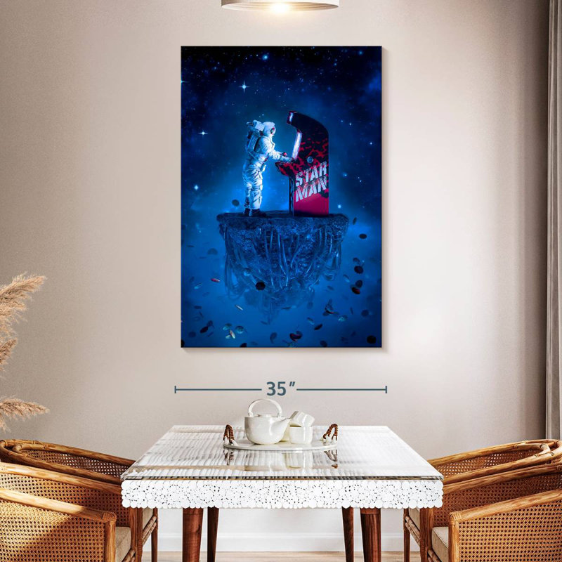 Kelan Arcade Gamer Astronaut, 36" H x 24" W