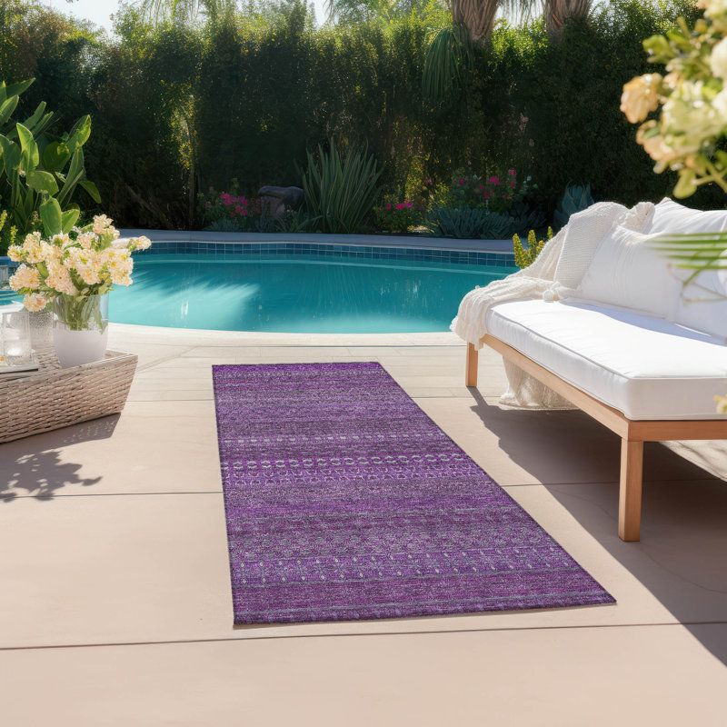 Tapis intérieur / extérieur Kinslee, Tapis de couloir 2 pi 3 po x 7 pi 6 po