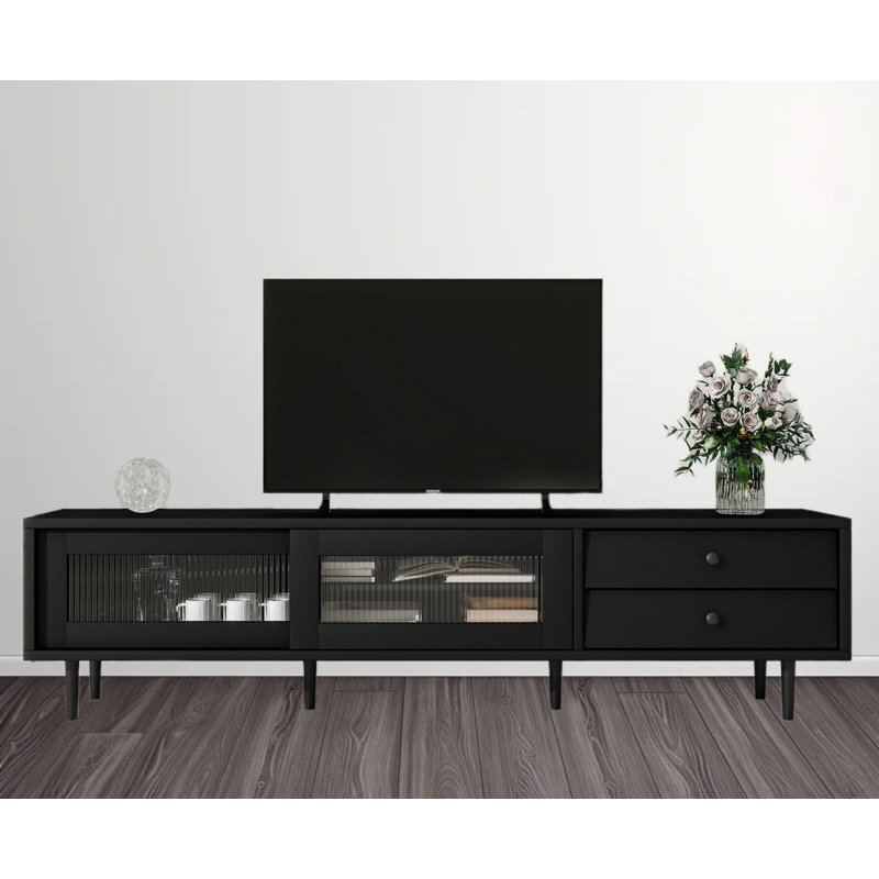 Crédence de rangement l 70,8 po Riegel, Noir