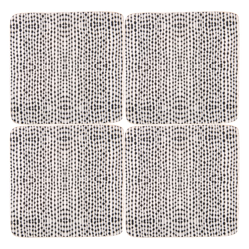 Wood Square 4 Piece Coaster Set