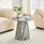 Table basse circulaire gris en fibres à densité moyenne-792369029-792369030
