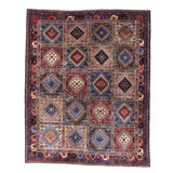 Canvello Hand Made Casual Panel Silkroad Yalameh Rug - 4'11'' X 6'3''