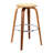 Zeno Mid-Century Modern Swivel Counter or Bar Height Backless Bar Stool in Faux Leather, Wood-63322035-28656940