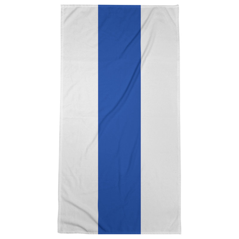 Lightweight Beach Towel, White/Blue/White, Microfiber