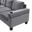 Ensemble de canapé modulaire pour salon avec méridienne en forme de L, porte-gobelet et main gauche avec méridienne de rangement moderne 4 places (gris)-1463976277