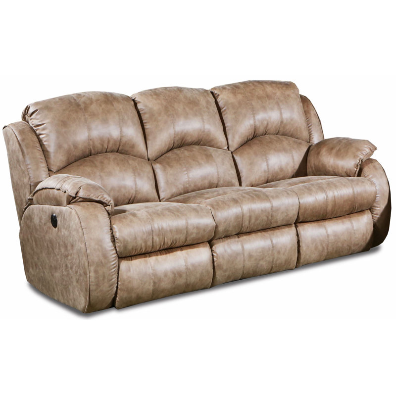 Cagney Upholstered 89'' Power Reclining Sofa, River Run Vintage Polyester