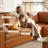 L-Shaped Sectional Sofa Couch, 5-Seater Modular Couches With Deep Seat, Cloud Sofa For Living Room, Office-Brown