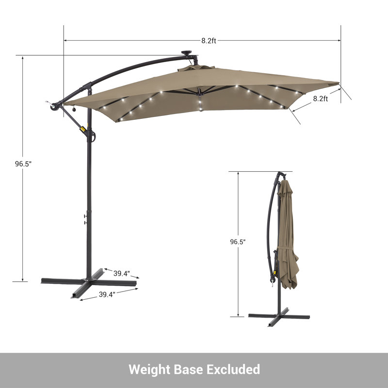  Parasol en porte-à-faux 8 pi 2 po, Taupe