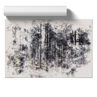 Conifer Tree Forest Watercolour - Frameless Print