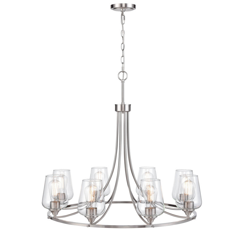 Akaya 8-Light Chandelier Ceiling - Brushed Nickel