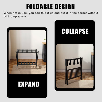 Folding Bamboo Luggage Rack