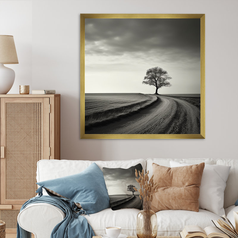 Scandinavian Tranquility Scenery, photographie sur toile II, Cadre doré simple, H 30 po x l 30 po x P 1 po