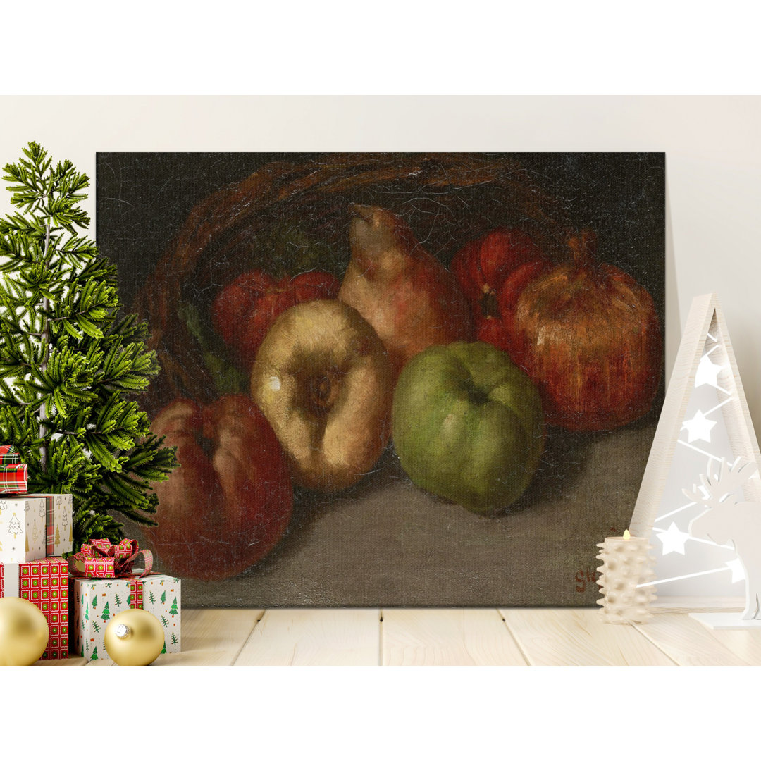 Vintage Fruit Basket Still Life Canvas