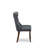 Dallas Parson Chairs - Button Tufted Nailhead Platinum Gray Polyester Fabric Padded Dining Chairs, Set of 2, Antique Walnut-2063801563