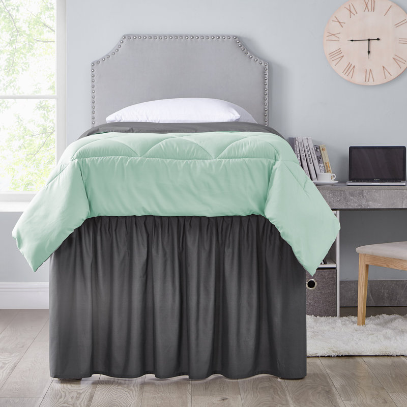 Pleated Bed Skirt, Faded Black, 60