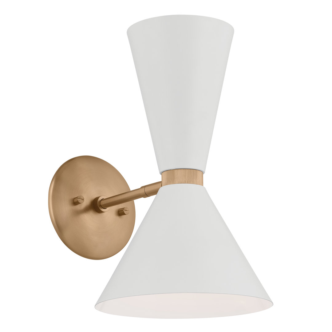 Asimina Steel Armed Sconce Everly Quinn Shade 