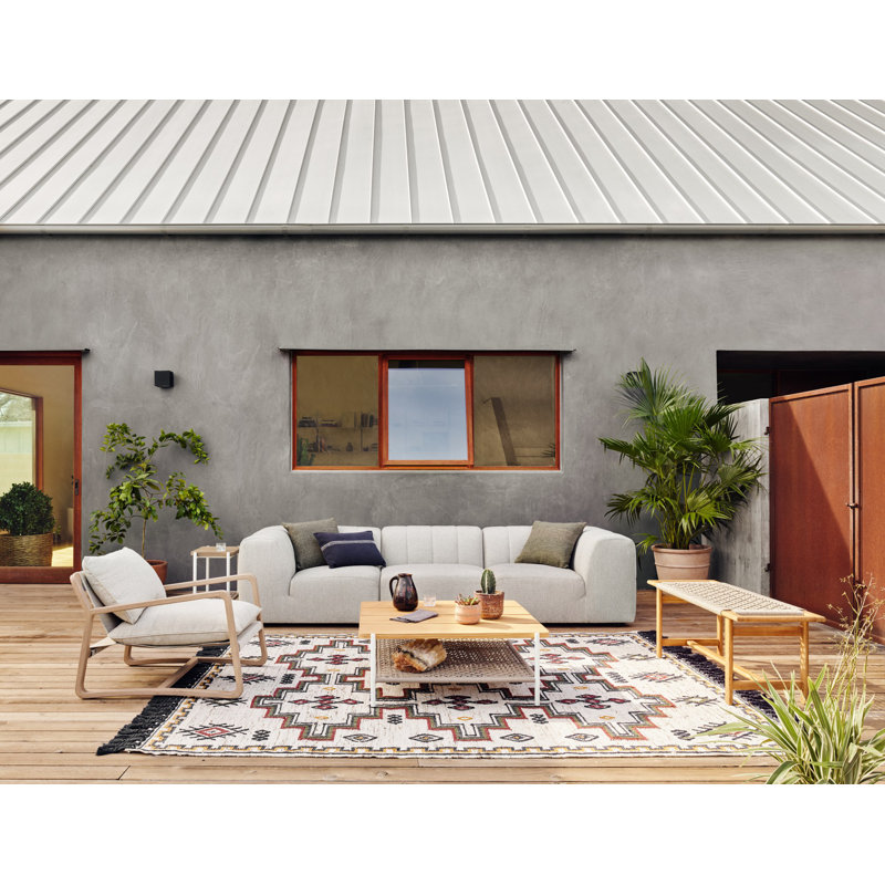 Necci Outdoor 3 PC Sectional-Faye Sand, Faye Sand