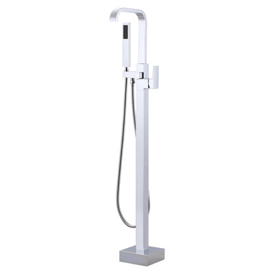 Floor Mounted Freestanding Tub Filler with Diverter and Handshower