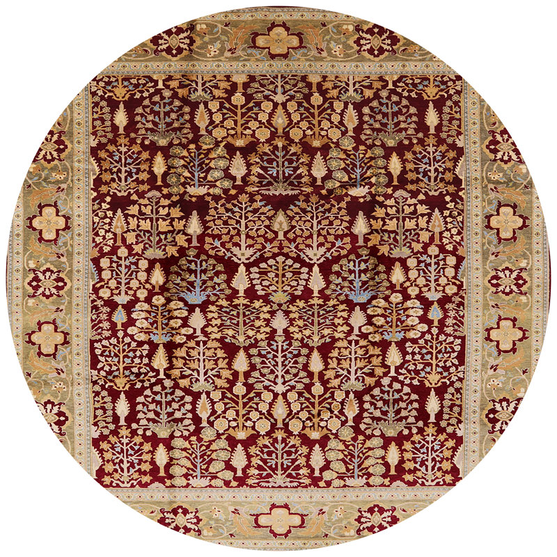 Tapis oriental rouge Ladera, Rond 7 pi