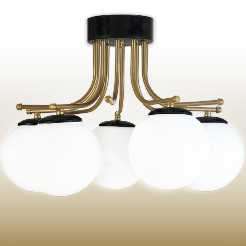 Plafonnier semi-encastré 5 lumières, Blanc