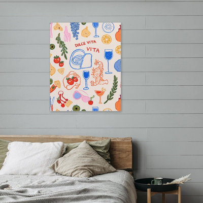 Dolce Vita Food & Drinks, art mural encastré en bois, 16 x 20